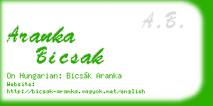 aranka bicsak business card