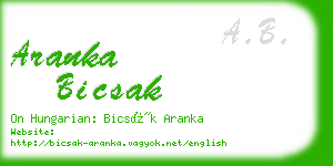 aranka bicsak business card